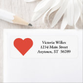 Étiquettes d'adresse de retour de coeur rouge (En situation)