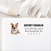 Étiquettes d'adresse de retour de Corgi gallois (En situation)