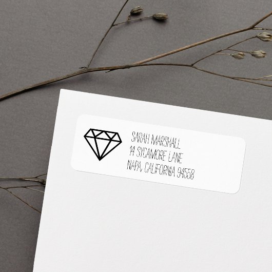 Étiquettes d'adresse de retour de diamant graphiqu