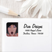 Étiquettes d'adresse de retour de Diva afro-améric (En situation)