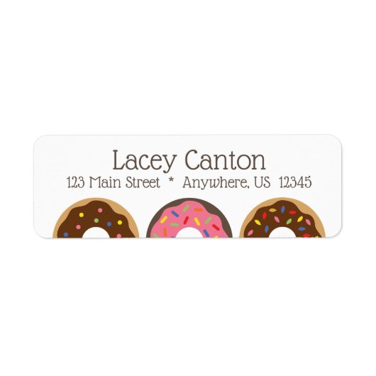 Étiquettes d'adresse de retour de donuts (Devant)