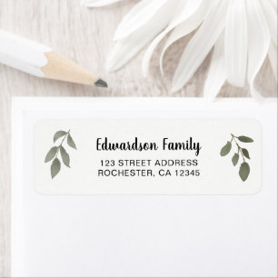 Étiquettes d'adresse de retour de feuilles aquarel