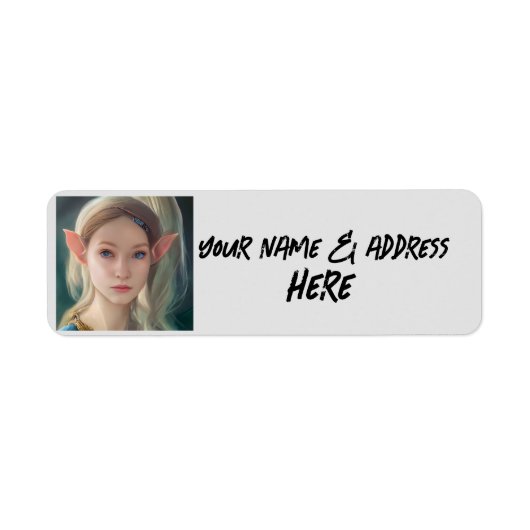 ÉTIQUETTES D'ADRESSE DE RETOUR DE FILLE ELF JOLIE (Devant)