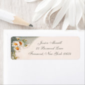 Étiquettes d'adresse de retour de fleur de marguer (En situation)