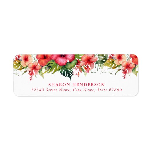 Étiquettes d'adresse de retour de fleurs (Devant)