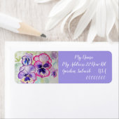 Étiquettes d'adresse de retour de fleurs d'aquarel (En situation)