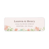 Étiquettes d'adresse de retour de fleurs de printe (Devant)