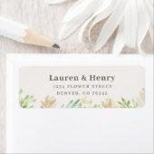 Étiquettes d'adresse de retour de fleurs de printe (En situation)