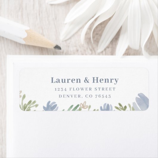 Étiquettes d'adresse de retour de fleurs de printe (En situation)