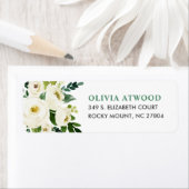 Étiquettes d'adresse de retour de fleurs de verdur (En situation)