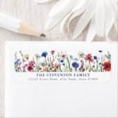 Étiquettes d'adresse de retour de Fleurs sauvages (En situation)