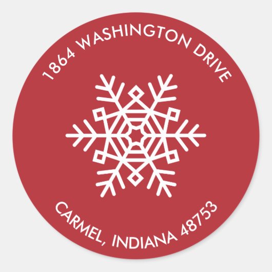 Étiquettes d'adresse de retour de flocon de neige  (Devant)