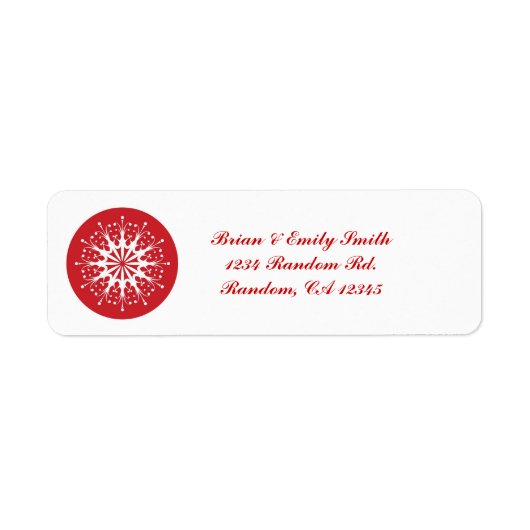 Étiquettes d'adresse de retour de flocon rouge sim (Devant)