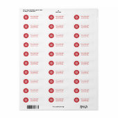 Étiquettes d'adresse de retour de flocon rouge sim (Feuille entière)