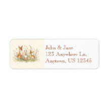 Étiquettes d'adresse de retour de forêt vintage