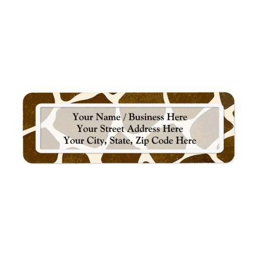 Étiquettes d'adresse de retour de Giraffe personna (Devant)