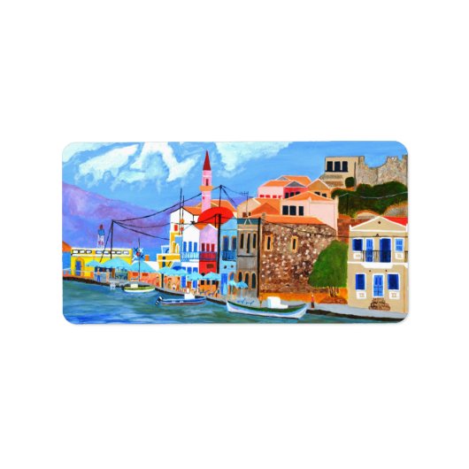 Étiquettes d'adresse de retour de Grèce Belle  (Devant)