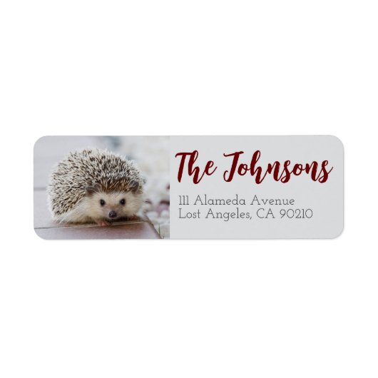 Étiquettes d'adresse de retour de Hérisson Mignon (Devant)