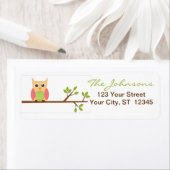 Étiquettes d'adresse de retour de hibou - petites (En situation)