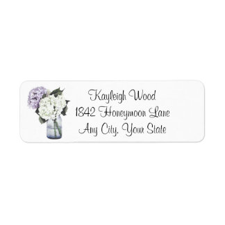 Étiquettes d'adresse de retour de Hydrangea Dreams