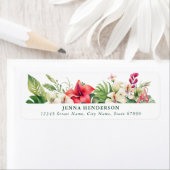 Étiquettes d'adresse de retour de jolies fleurs (En situation)