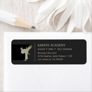 Étiquettes d'adresse de retour de karaté