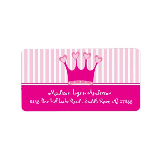 Étiquettes d'adresse de retour de la Couronne Prin (Devant)