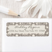 Étiquettes d'adresse de retour de la crème Brown M (En situation)