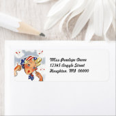 Étiquettes d'adresse de retour de la Dame de coupe (En situation)