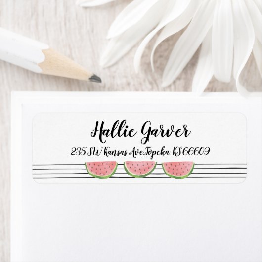 Étiquettes d'adresse de retour de la pastèque (En situation)