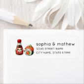 Étiquettes d'adresse de retour de la sauce de sush (En situation)