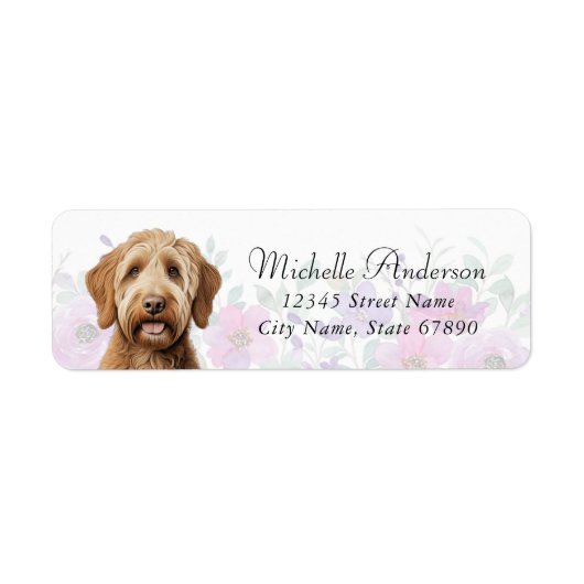 Étiquettes d'adresse de retour de Labradoodle (Devant)