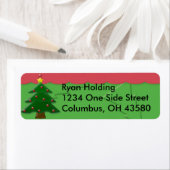 Étiquettes d'adresse de retour de l'arbre de Noël  (En situation)