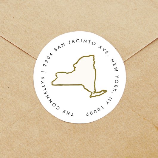Étiquettes d'adresse de retour de l'État de New Yo