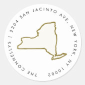 Étiquettes d'adresse de retour de l'État de New Yo (Devant)