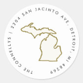 Étiquettes d'adresse de retour de l'État du Michig (Devant)