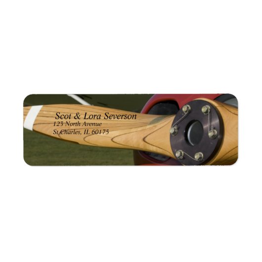 Étiquettes d'adresse de retour de l'hélice d'avion (Devant)