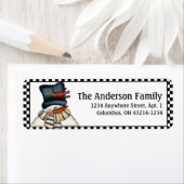 Étiquettes d'adresse de retour de l'hiver Snowman (En situation)