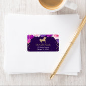 étiquettes d'adresse de retour de licorne violette (En situation)
