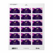 étiquettes d'adresse de retour de licorne violette (Feuille entière)