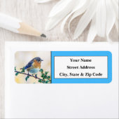 Étiquettes d'adresse de retour de l'oiseau bleu de (En situation)