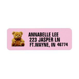 ÉTIQUETTES D'ADRESSE DE RETOUR DE L'OURS DE TEDDY
