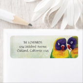 Étiquettes d'adresse de retour de Lovebirds masqué (En situation)