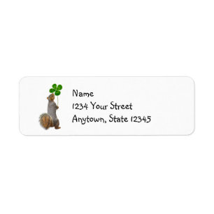 Étiquettes d'adresse de retour de Lucky Squirrel