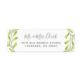 Étiquettes d'adresse de retour de mariage aux feui (Devant)