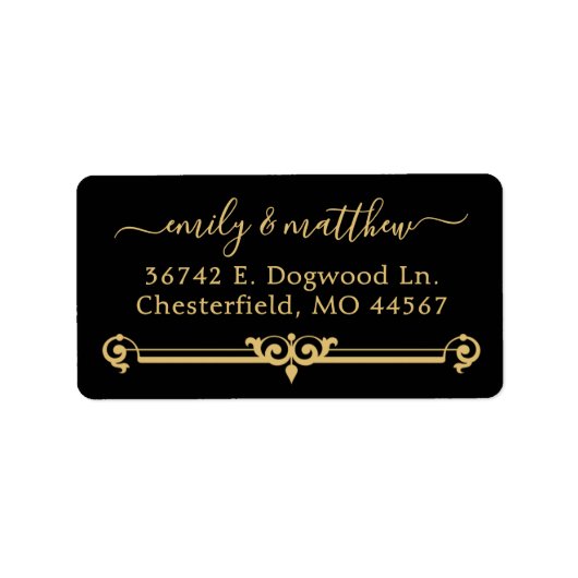 Étiquettes d'adresse de retour de mariage chic mod (Devant)