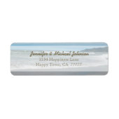 Étiquettes d'adresse de retour de mariage de plage (Devant)