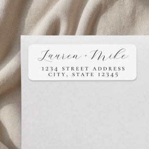 Étiquettes d'adresse de retour de mariage écriture
