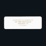 Étiquettes d'adresse de retour de mariage élégante<br><div class="desc">Étiquettes d'adresse de retour de mariage élégantes en or</div>