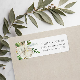 Étiquettes d'adresse de retour de mariage florales